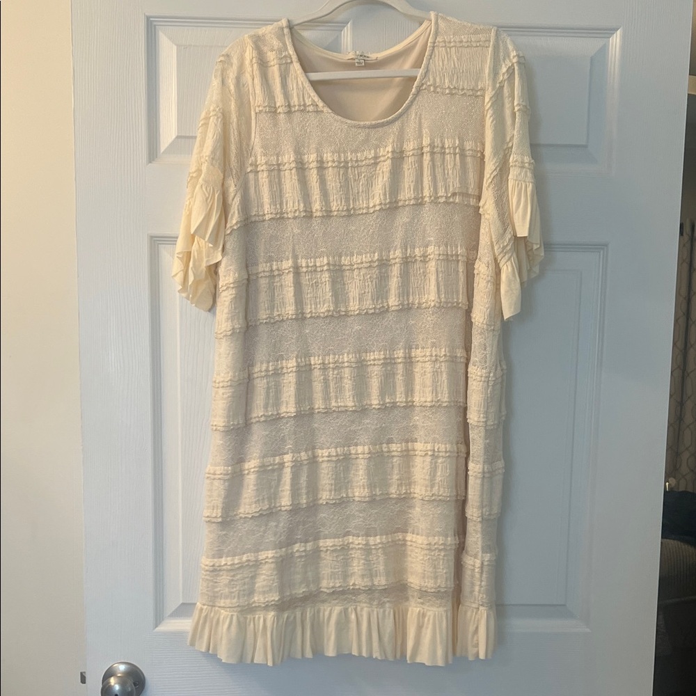 Umgee Cream Textured Mini Dress